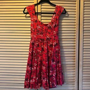 Band of Gypsies Red Floral Dress. Size Small.